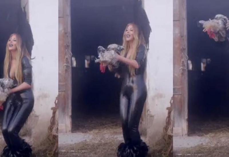 Айгюн Кязимова в образе цыпочки в анонсе проекта "Cücələrim"