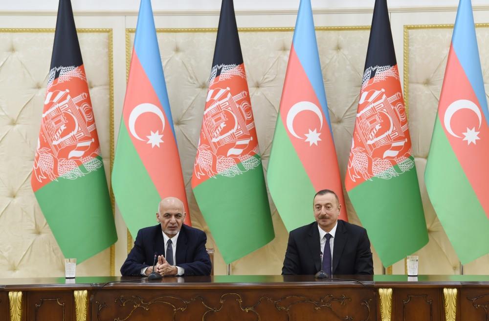 Президенты Азербайджана и Афганистана выступили с заявлениями для печати