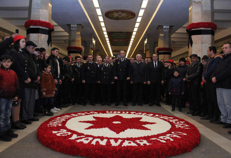 Bakı metrosunda 20 Yanvar şəhidlərinin anım mərasimi keçirilib