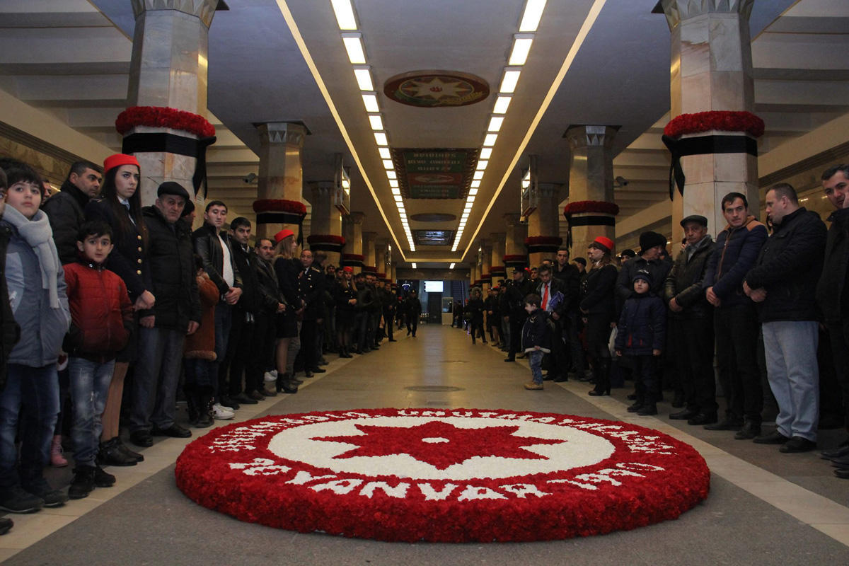 Bakı metrosunda 20 Yanvar şəhidlərinin anım mərasimi keçirilib
