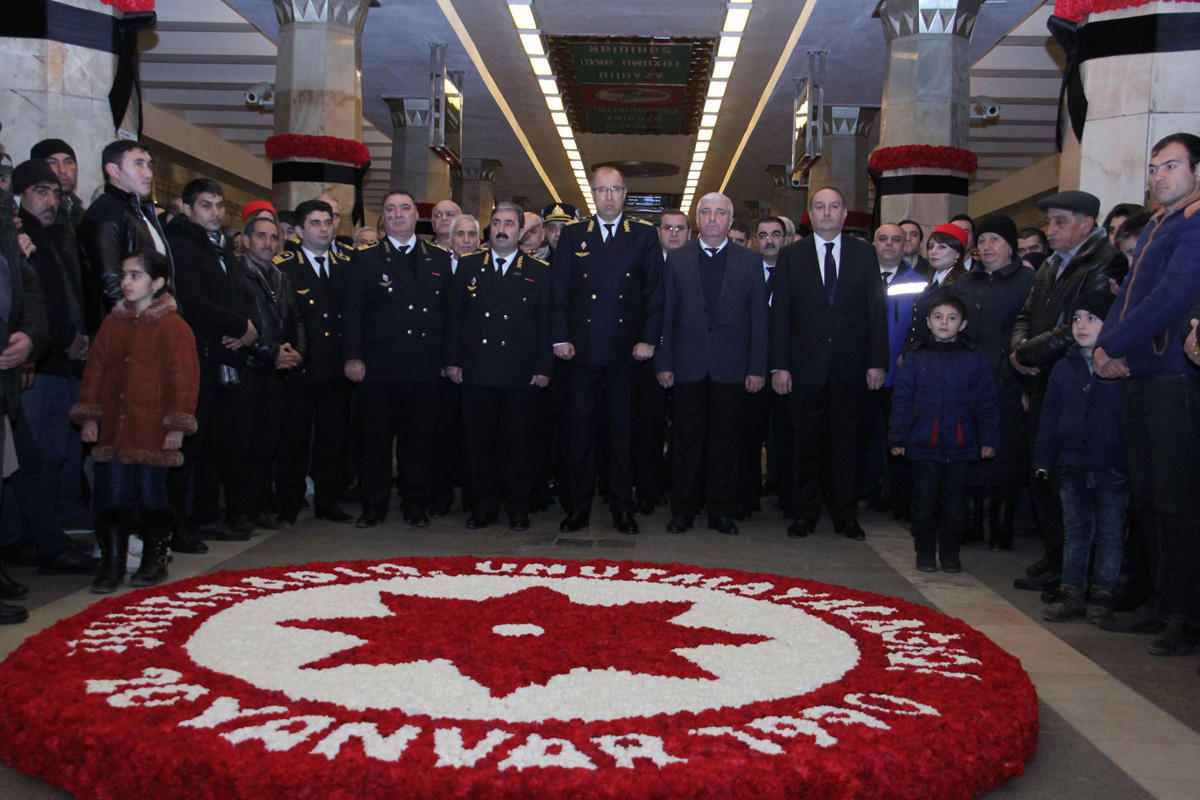 Bakı metrosunda 20 Yanvar şəhidlərinin anım mərasimi keçirilib
