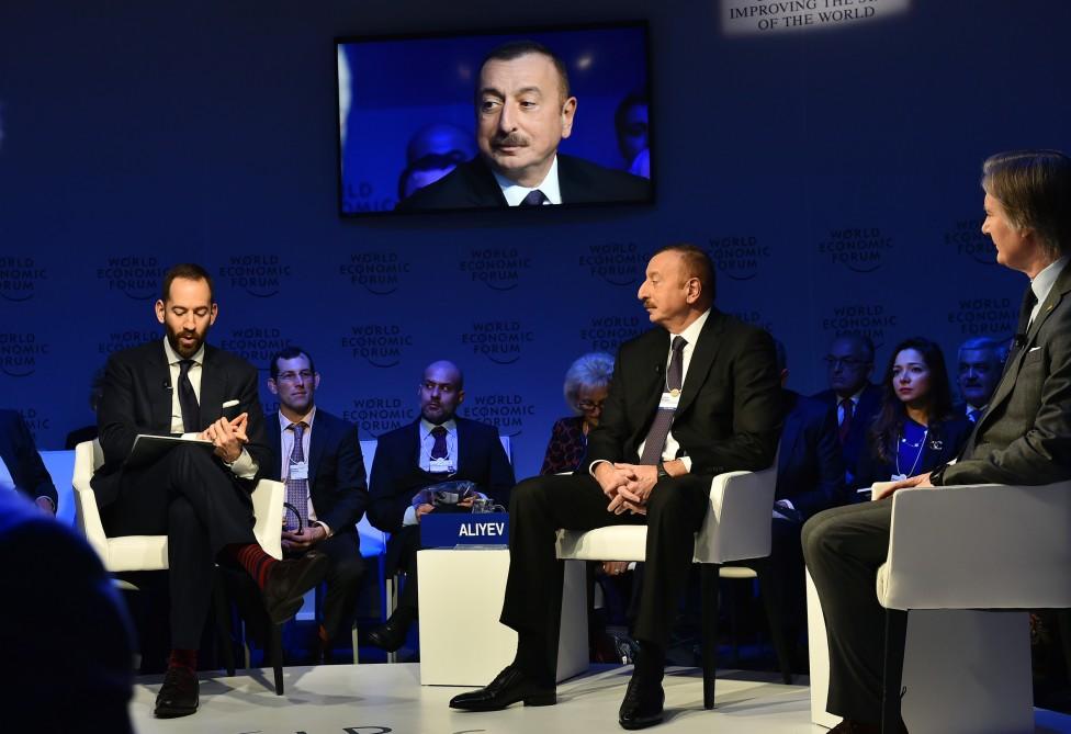 Президент Ильхам Алиев принял участие в интерактивном заседании "Стратегический взгляд: Евразия" в рамках ВЭФ
