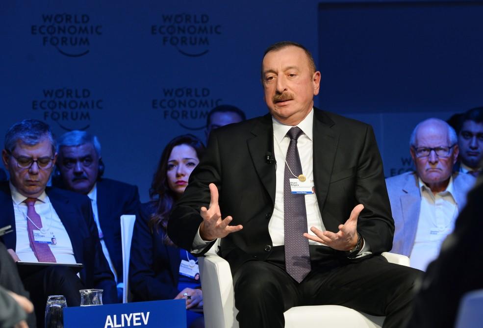 Президент Ильхам Алиев принял участие в интерактивном заседании "Стратегический взгляд: Евразия" в рамках ВЭФ