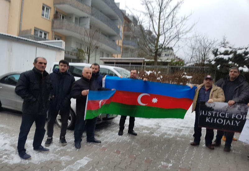 В Мюнхене проведена акция протеста в связи с Ходжалинским геноцидом