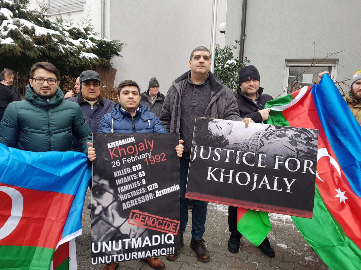 В Мюнхене проведена акция протеста в связи с Ходжалинским геноцидом