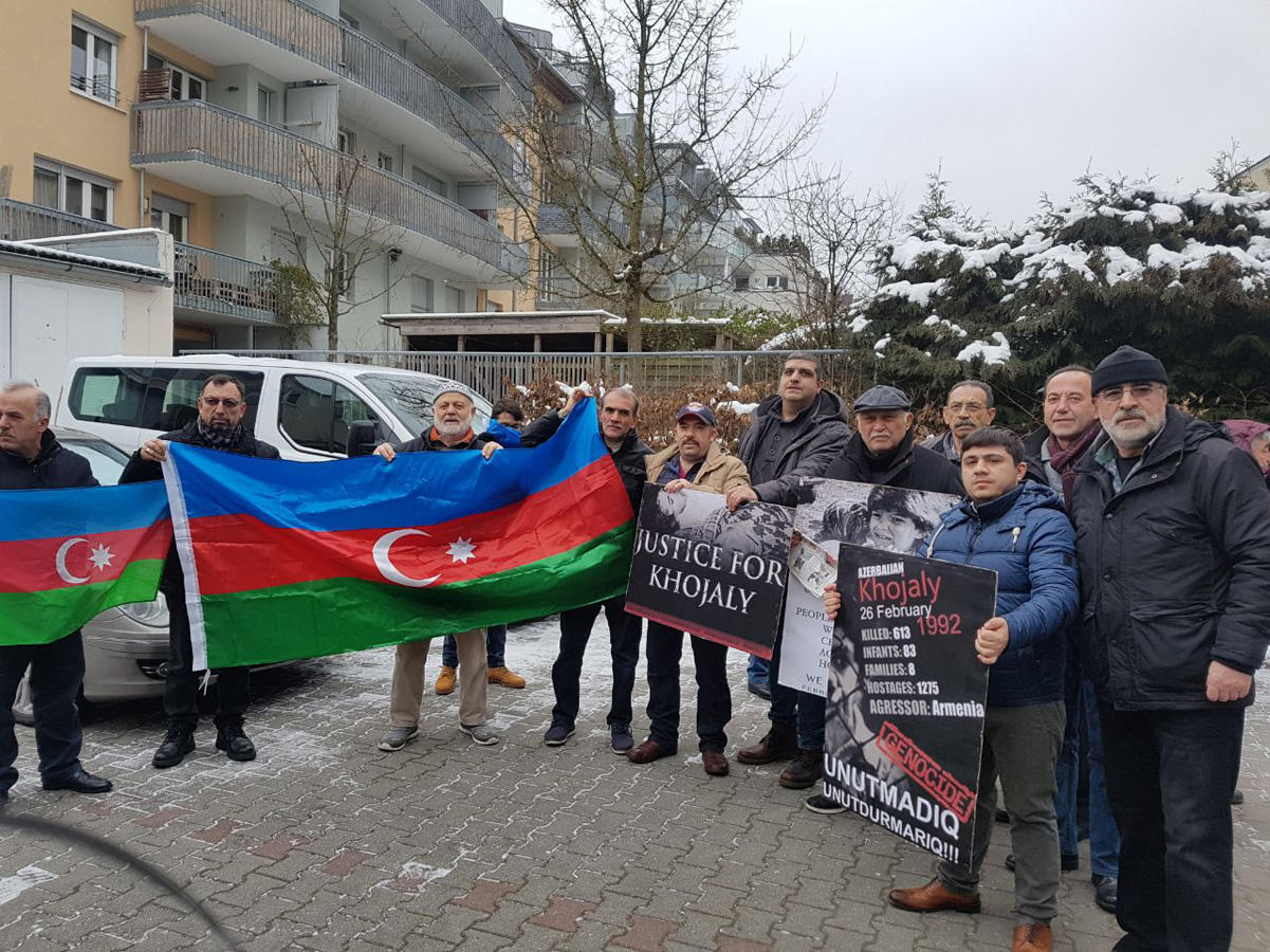 В Мюнхене проведена акция протеста в связи с Ходжалинским геноцидом