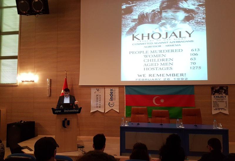 Türkiyənin Uşak Universitetində Xocalı soyqırımı qurbanları anılıb