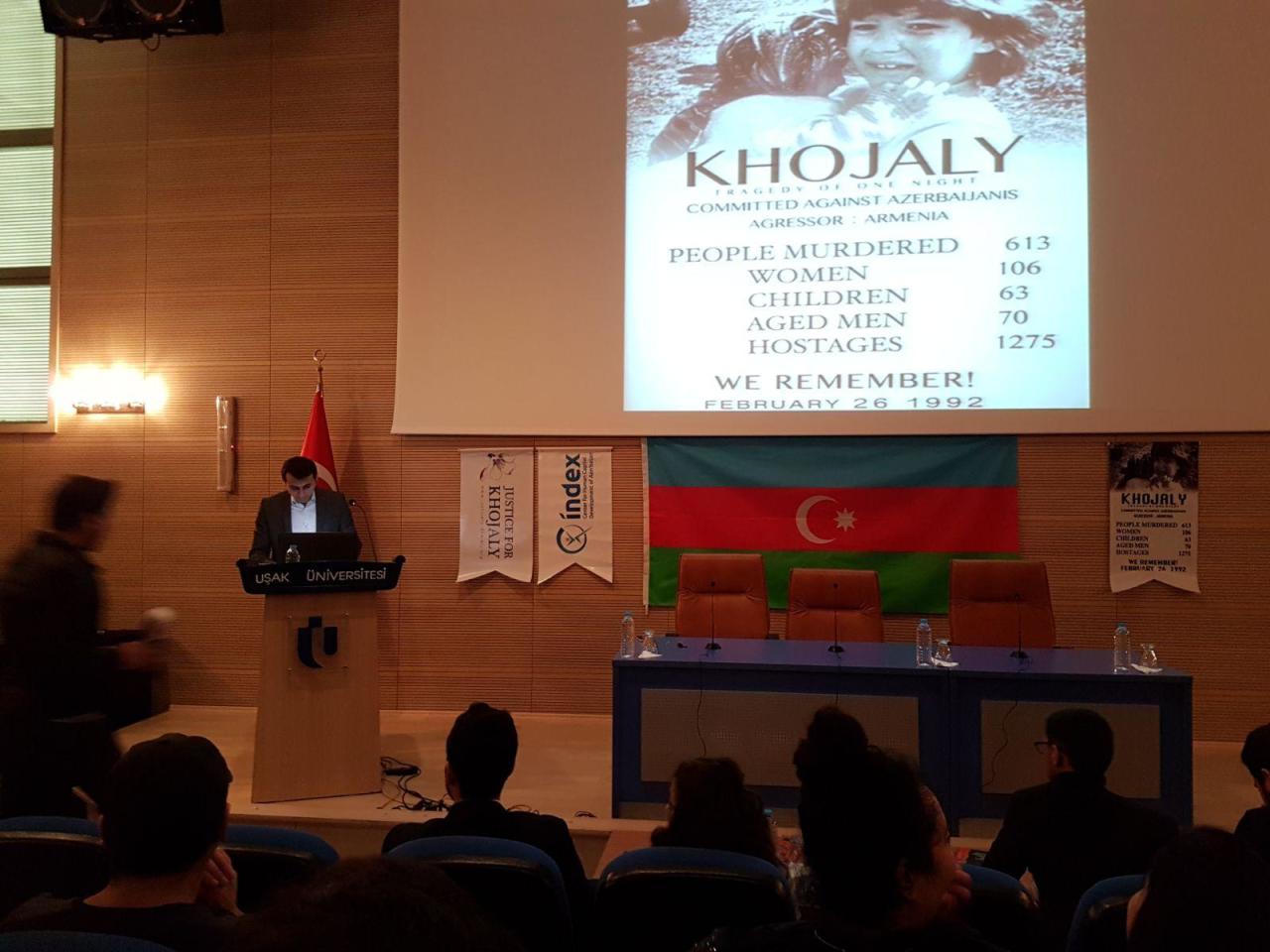 Türkiyənin Uşak Universitetində Xocalı soyqırımı qurbanları anılıb