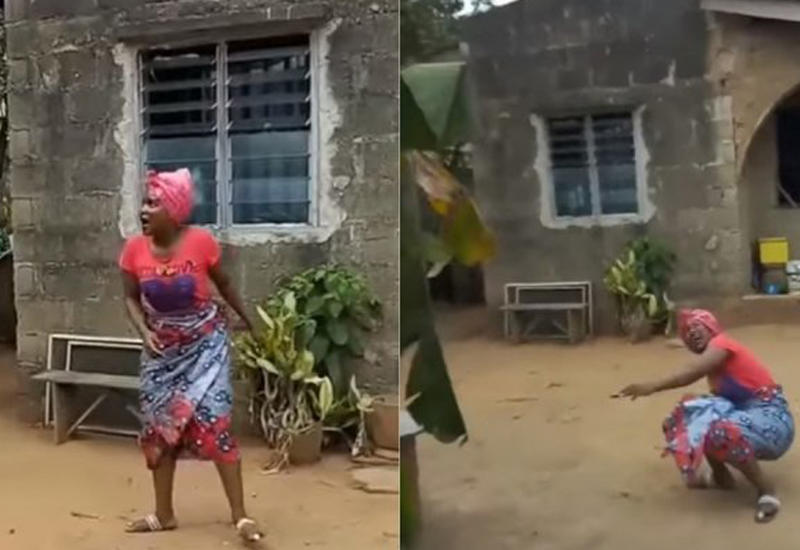 Причудливая реакция африканки на квадрокоптер
