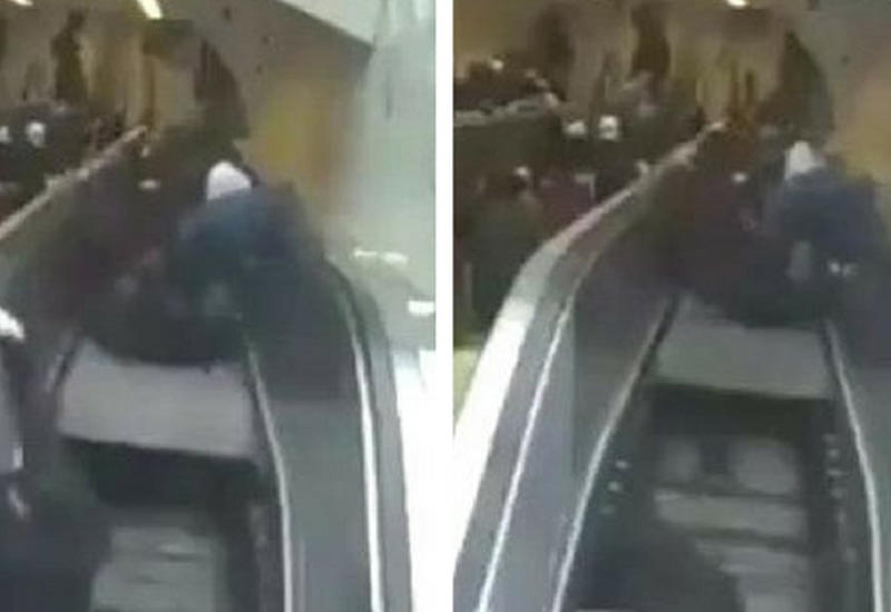 Обрушение эскалатора в метро Стамбула попало на камеры