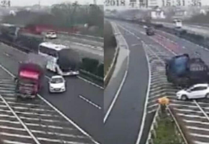 Неопытный автомобилист стал виновником крушения двух грузовиков