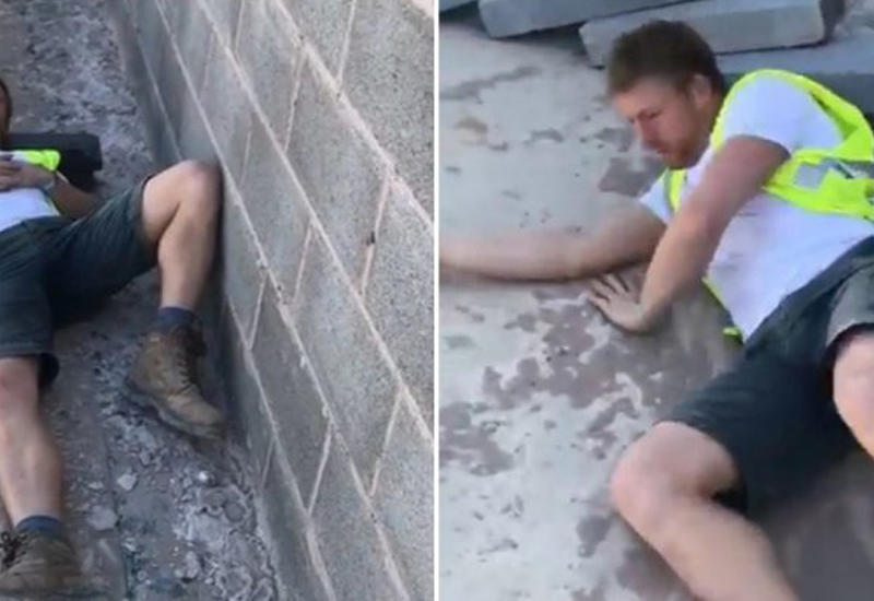 Рабочий устроил незабываемое пробуждение для своего спящего коллеги