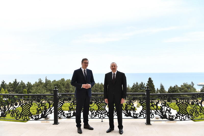 Президенты Азербайджана и Сербии выступили с заявлениями для печати