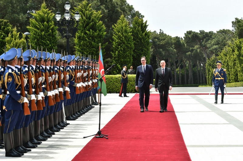 Президенты Азербайджана и Сербии выступили с заявлениями для печати