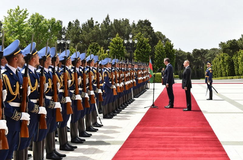 Президенты Азербайджана и Сербии выступили с заявлениями для печати