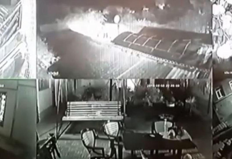 Землетрясение в Азербайджане попало на камеру