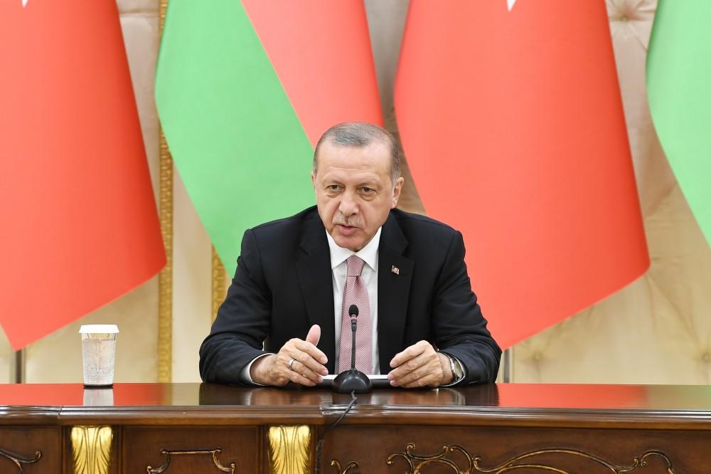 Президенты Азербайджана и Турции выступили с заявлениями для печати