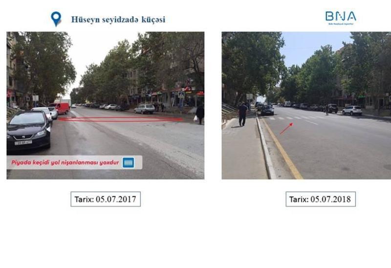 В Баку на некоторых пешеходных переходах установлены пандусы и железные поручни