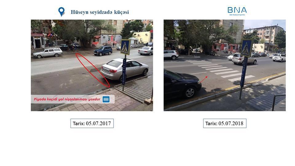 В Баку на некоторых пешеходных переходах установлены пандусы и железные поручни
