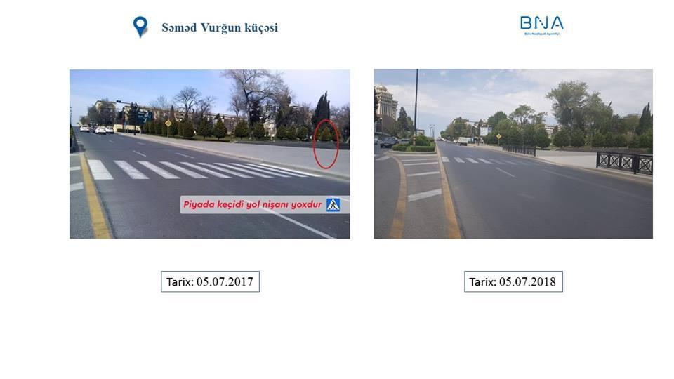 В Баку на некоторых пешеходных переходах установлены пандусы и железные поручни