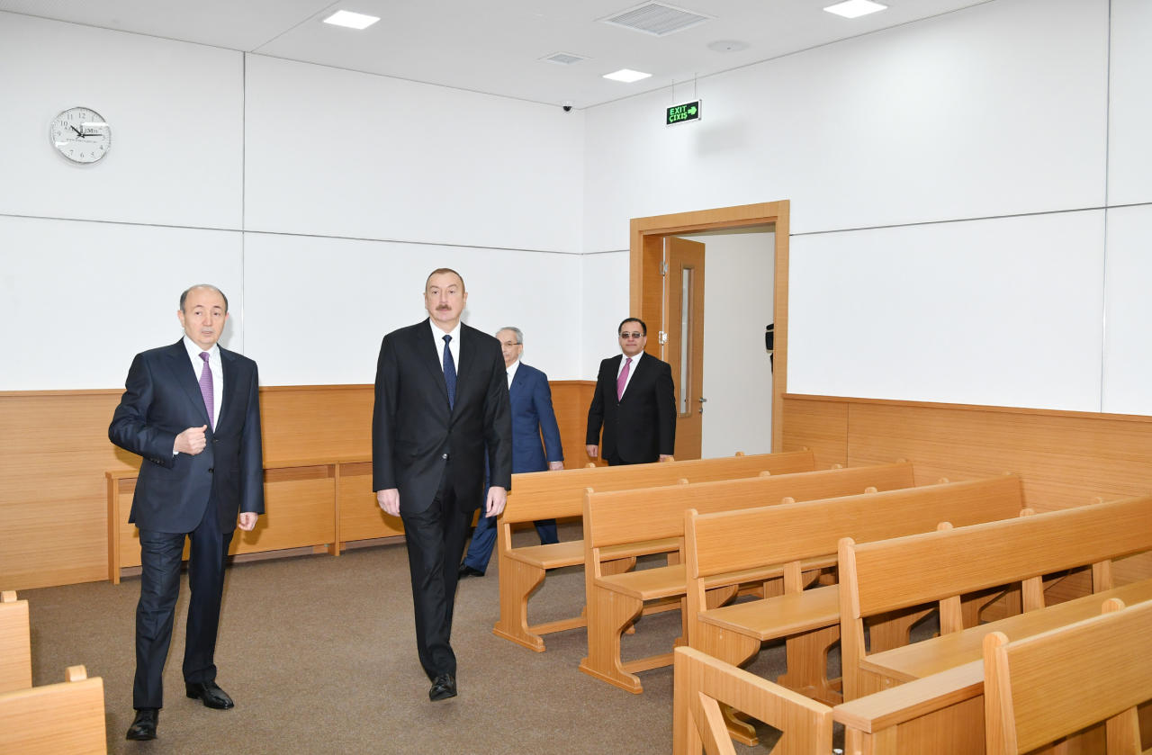 Президент Ильхам Алиев принял участие в открытии нового здания Бинагадинского районного суда