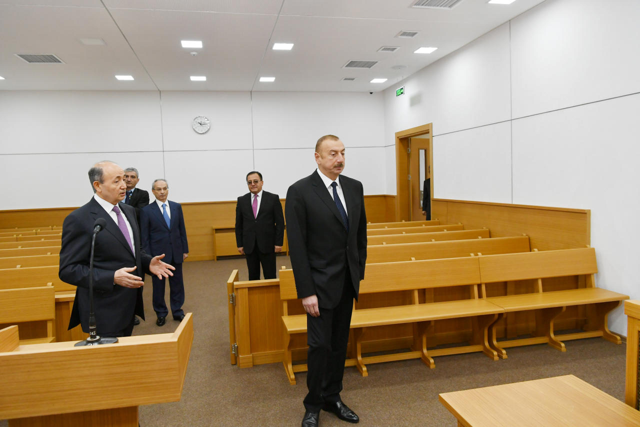 Президент Ильхам Алиев принял участие в открытии нового здания Бинагадинского районного суда
