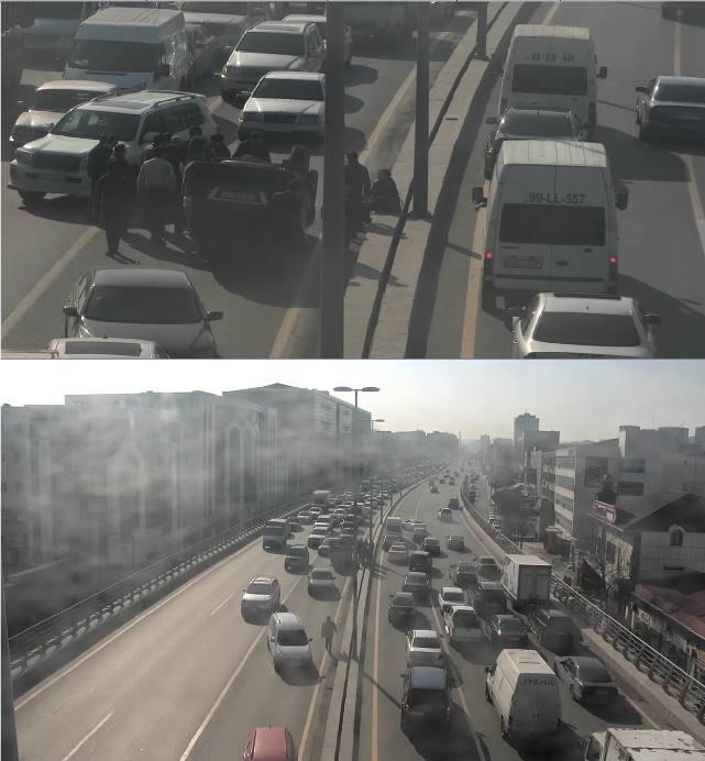 Bakıda maşın aşdı, yolda tıxac yarandı