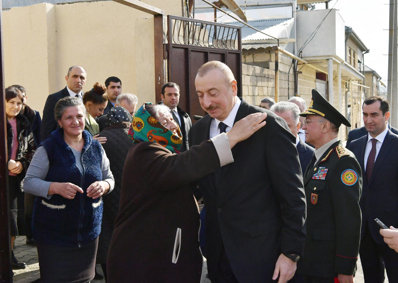 Поездка Президента Ильхама Алиева и Первой леди Мехрибан Алиевой в Шамахинский район