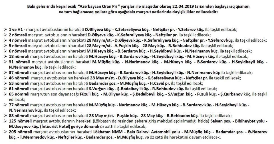 В Баку изменится схема движения 17 автобусных маршрутов