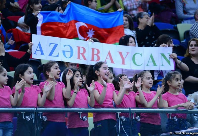 Команда Азербайджана завоевала «золото» Международного турнира AGF Junior Trophy в групповых упражнениях с пятью обручами