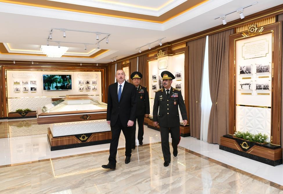 Президент Ильхам Алиев ознакомился с условиями, созданными после реконструкции в Военном лицее имени Джамшида Нахчыванского