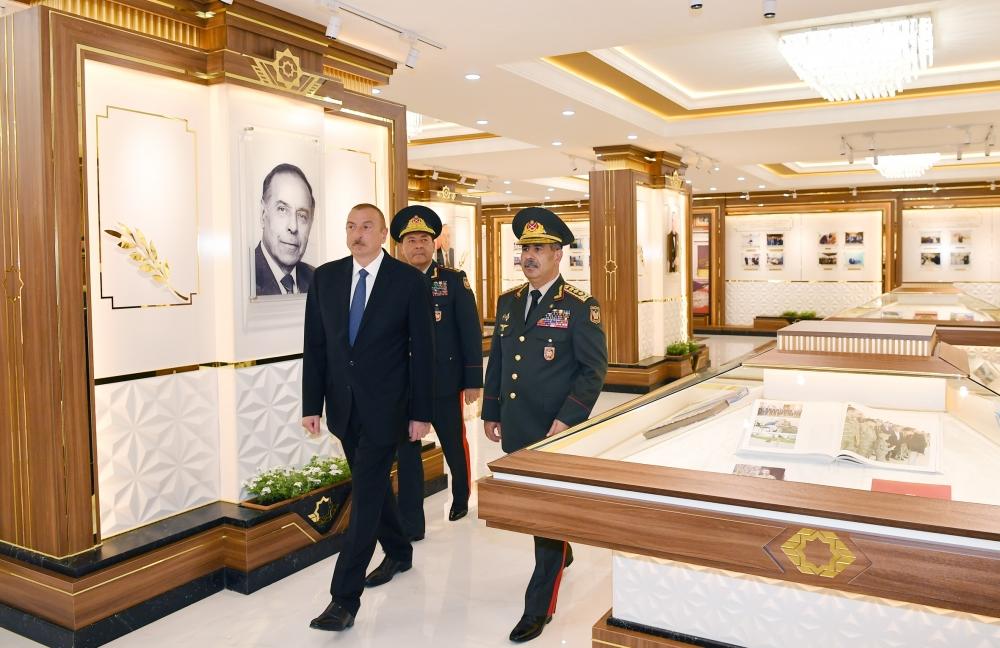 Президент Ильхам Алиев ознакомился с условиями, созданными после реконструкции в Военном лицее имени Джамшида Нахчыванского