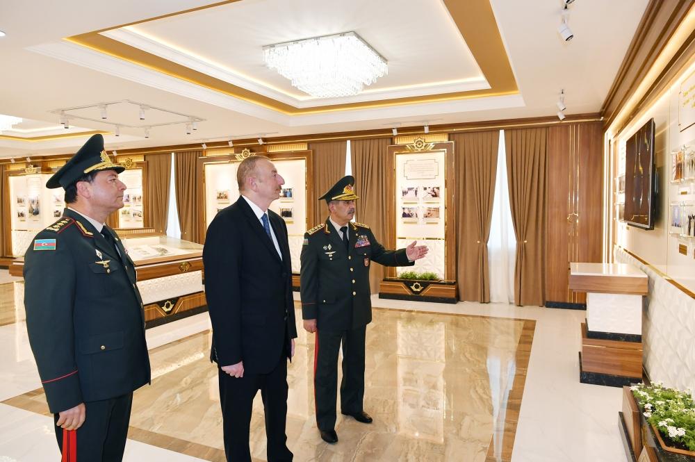 Президент Ильхам Алиев ознакомился с условиями, созданными после реконструкции в Военном лицее имени Джамшида Нахчыванского