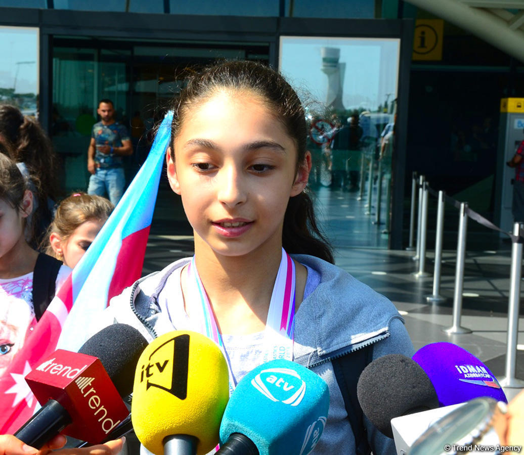 Две медали чемпионата мира по художественной гимнастике в Москве – чествование азербайджанской гимнастки