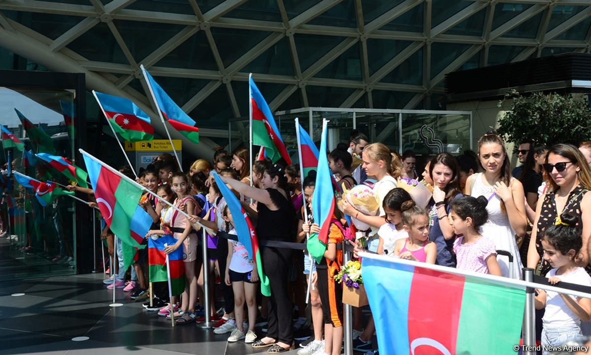 Две медали чемпионата мира по художественной гимнастике в Москве – чествование азербайджанской гимнастки