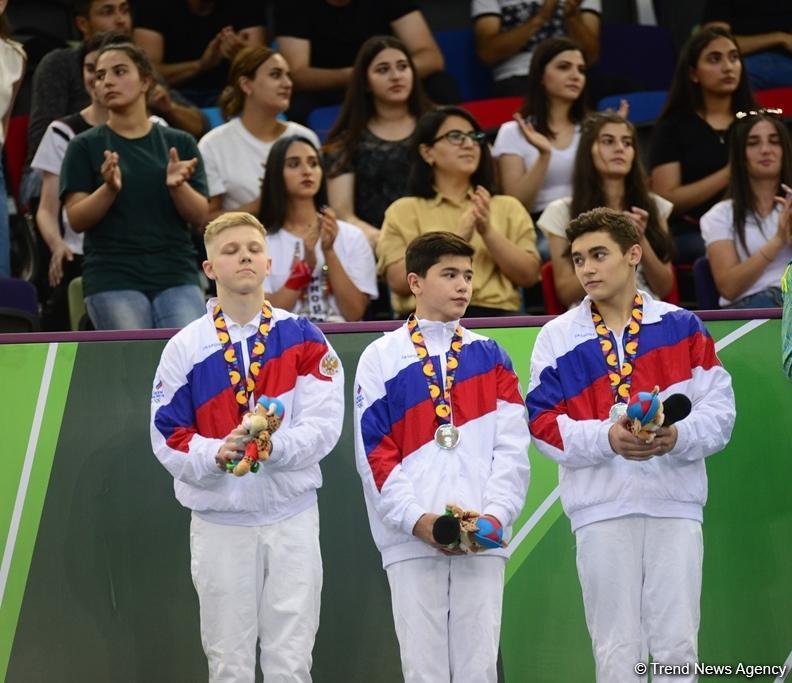 EYOF Баку 2019: Состоялась церемония награждения победителей соревнований по спортивной гимнастике в командном зачете