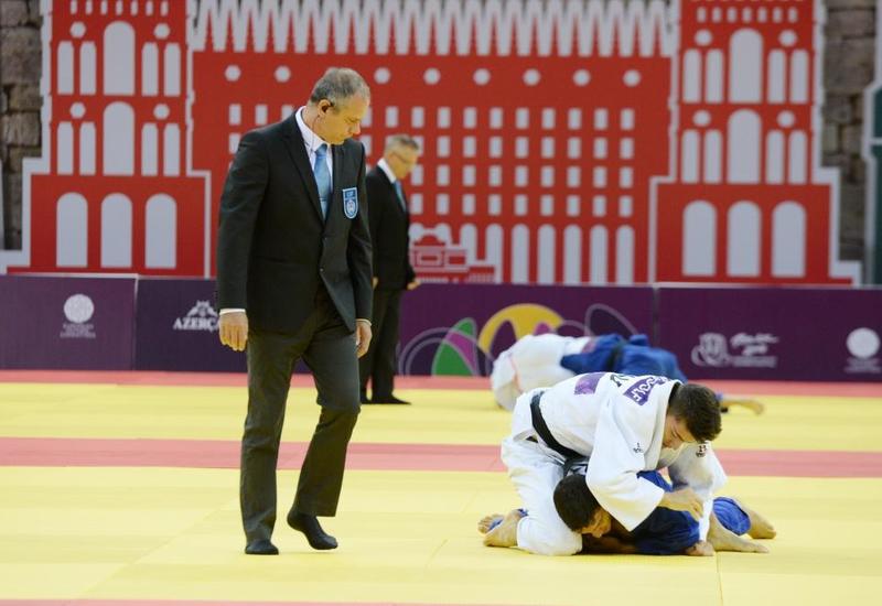 Азербайджанский дзюдоист в финале "EYOF Баку 2019"