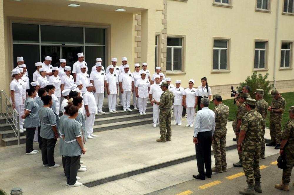 Закир Гасанов на открытии нового военного госпиталя в прифронтовой зоне