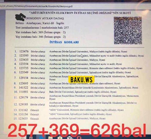 Bakıda əkiz qardaşlardan qəbul imtahanında yüksək nəticə