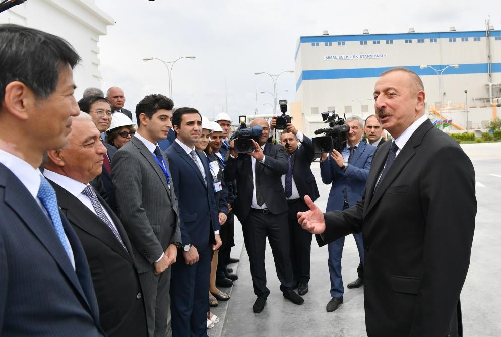 Президент Ильхам Алиев принял участие в церемонии сдачи в эксплуатацию электростанции «Шимал-2» в Баку