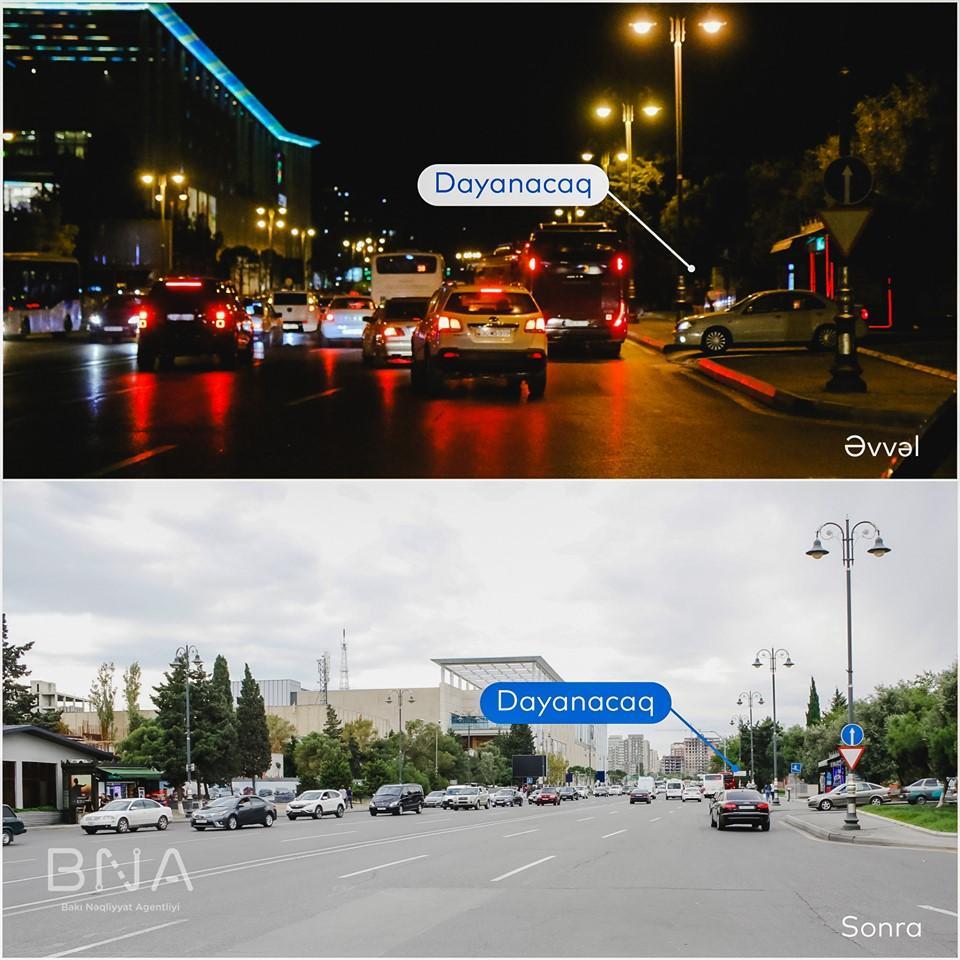 В Баку перенесли автобусную остановку