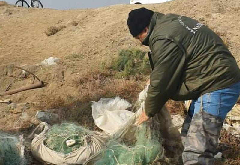 Побережье Каспийского моря очищают от запрещенных рыболовных средств