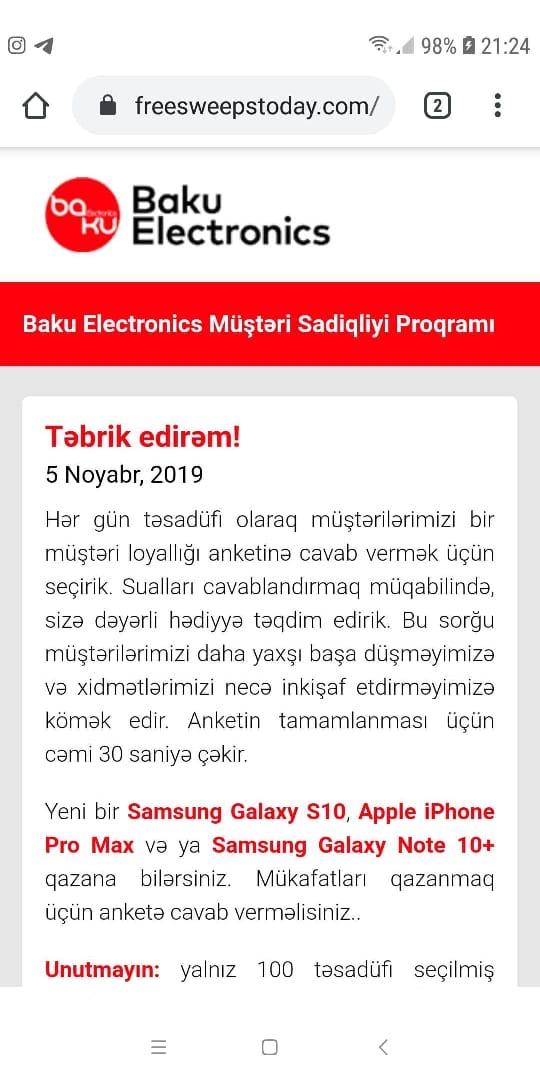 "Baku Electronics" xəbərdarlıq edir
