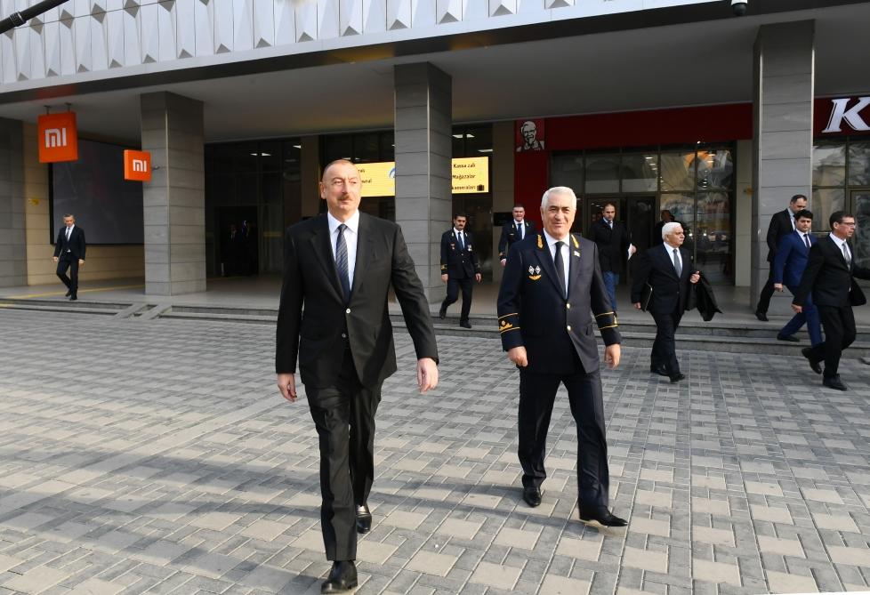 Президент Ильхам Алиев принял участие в открытии после реконструкции линии Сабунчи-Пиршаги Бакинской кольцевой железной дороги