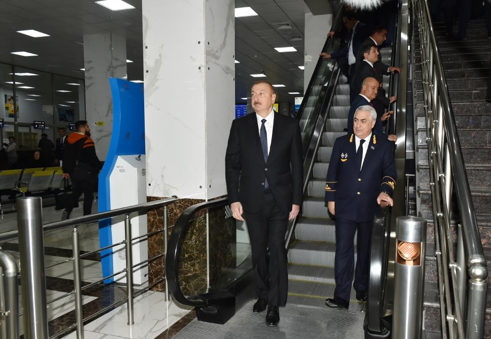Президент Ильхам Алиев принял участие в открытии после реконструкции линии Сабунчи-Пиршаги Бакинской кольцевой железной дороги