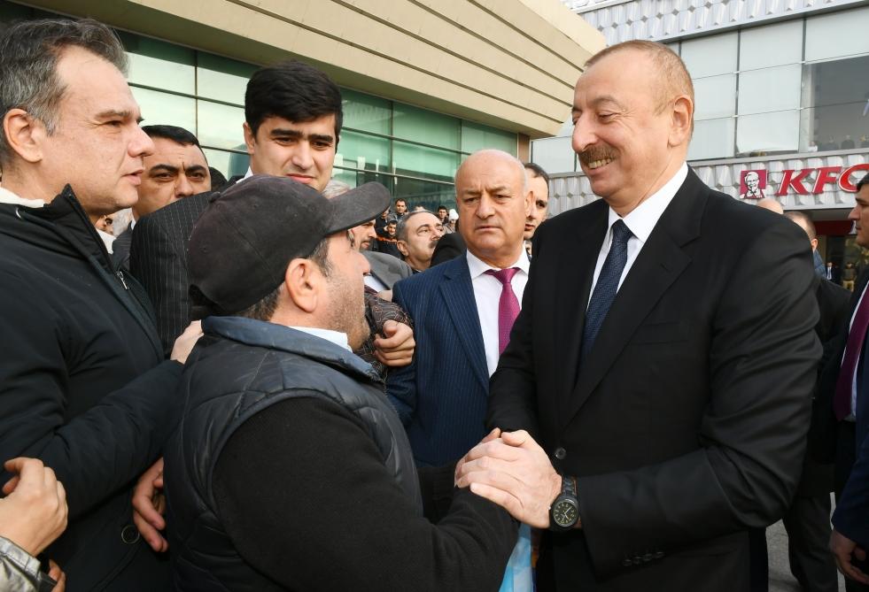 Президент Ильхам Алиев принял участие в открытии после реконструкции линии Сабунчи-Пиршаги Бакинской кольцевой железной дороги