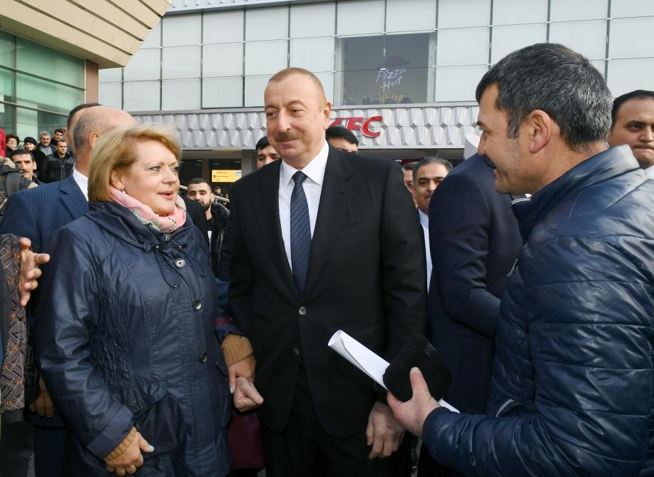 Президент Ильхам Алиев принял участие в открытии после реконструкции линии Сабунчи-Пиршаги Бакинской кольцевой железной дороги