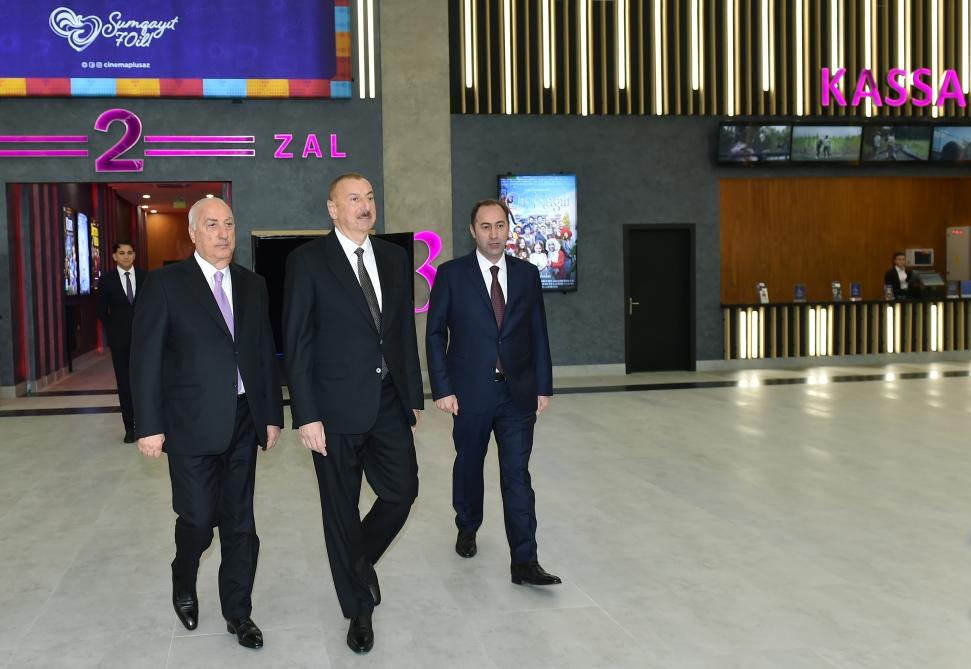 Президент Ильхам Алиев принял участие в открытии нового здания кинотеатра "Низами" в Сумгайыте