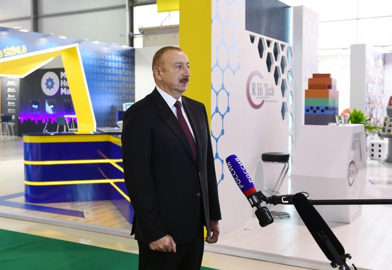 Телеканал «Россия-24» показал репортаж о выставке «Bakutel». В репортаж вошло и интервью Президента Ильхама Алиева
