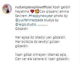 Rüstəm sevgilisinin üzünü göstərdi